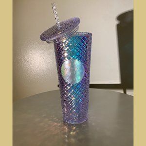 Iridescent Crystal Purple Starbucks Tumbler Venti 24 Oz. Cold Cup with Straw